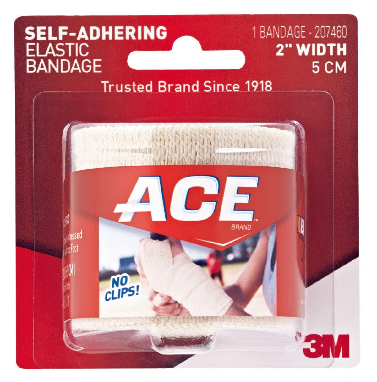 3M ACE Elastic Bandage, Self-Adherent Closure, 3" Width, Tan, Nonsterile, Standard Compression - 207460-Single - LL Medico