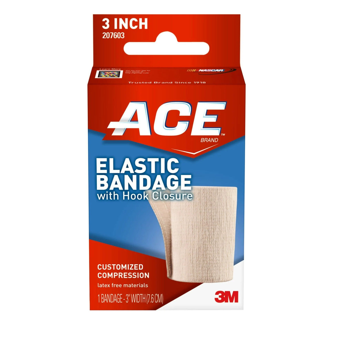 3M ACE Elastic Bandage, Single Hook and Loop Closure, Tan, Nonsterile, Standard Compression - LL Medico