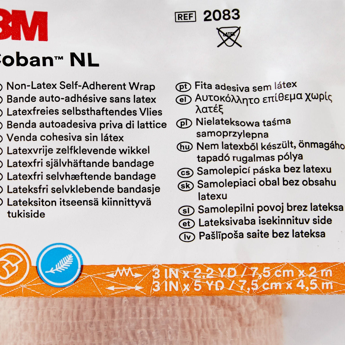 3M Coban LF, Self-Adherent Cohesive Bandage, Tan, Elastic Nonwoven, Latex-Free, Non-Sterile, Standard Compression - LL Medico