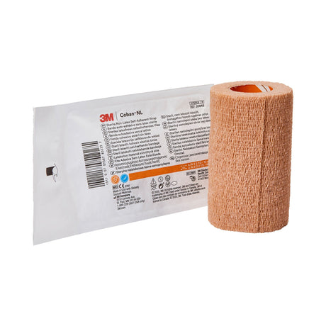 3M Coban LF Cohesive Bandage, Self-Adherent Closure, Tan, Elastic / Nonwoven, Sterile Latex-Free, Standard Compression - LL Medico