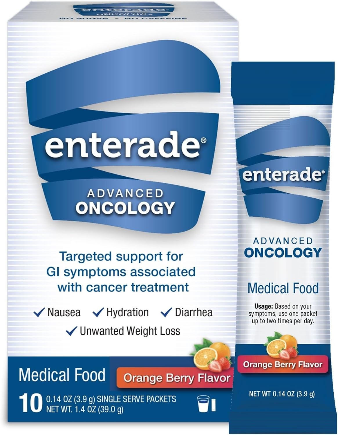 enterade Advanced Oncology Oral Supplement Powder Packets, Orange Berry, 0.13 oz