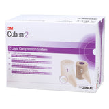 3M Coban 2, 2-Layer Compression Bandage System, Self-Adherent, Foam / Elastic, Tan / White, NonSterile, 35 to 40 mmHg - 2094XL-Single - LL Medico