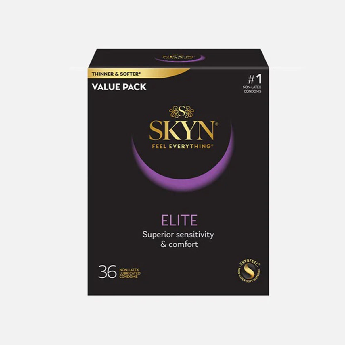SKYN Elite Lubricated Non-Latex Condoms, Ultra Thin, One Size Fits Most - 210234 - LL Medico