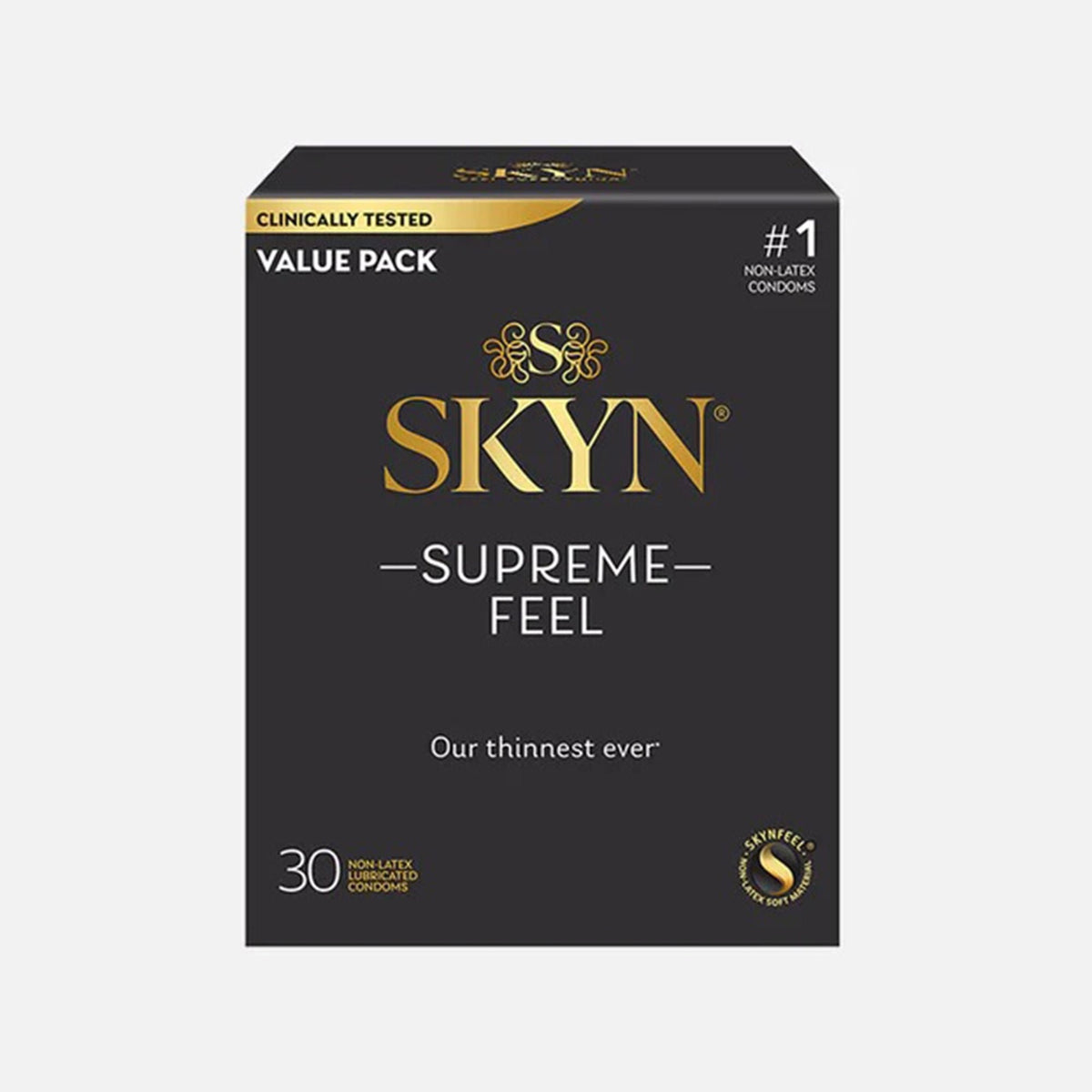 SKYN Supreme Feel Non-Latex Condoms, Lubricated, One Size Fits Most - 210275 - LL Medico
