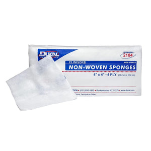 Dukal Clinisorb Nonwoven Sponge, 4 x 4 Inch, 4-ply