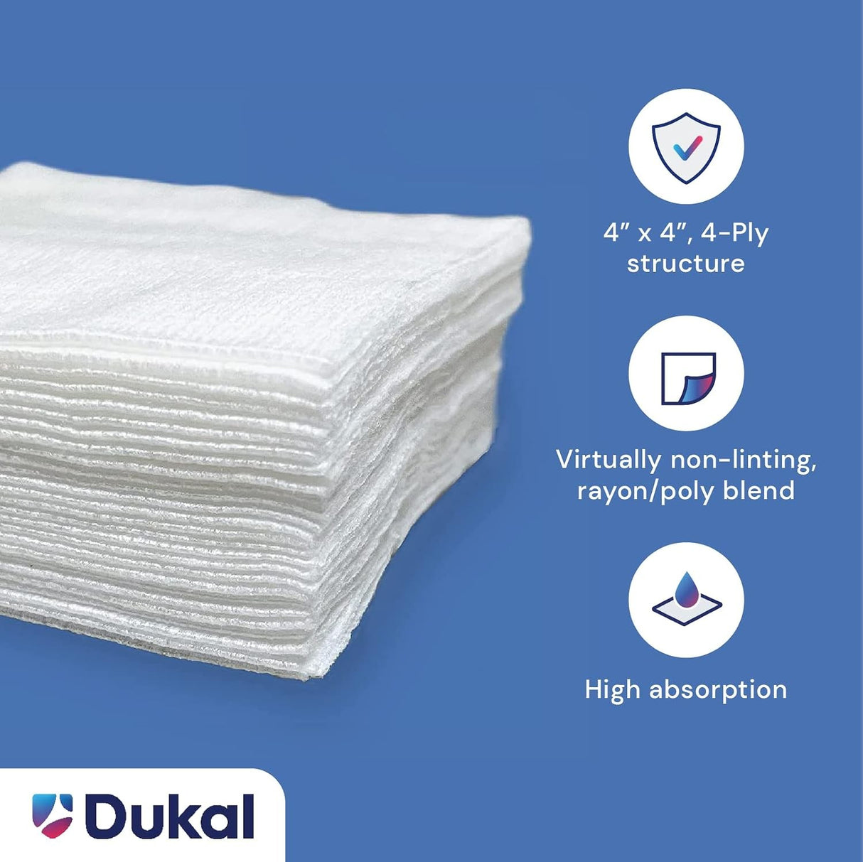 Dukal Clinisorb Nonwoven Sponge, 4 x 4 Inch, 4-ply