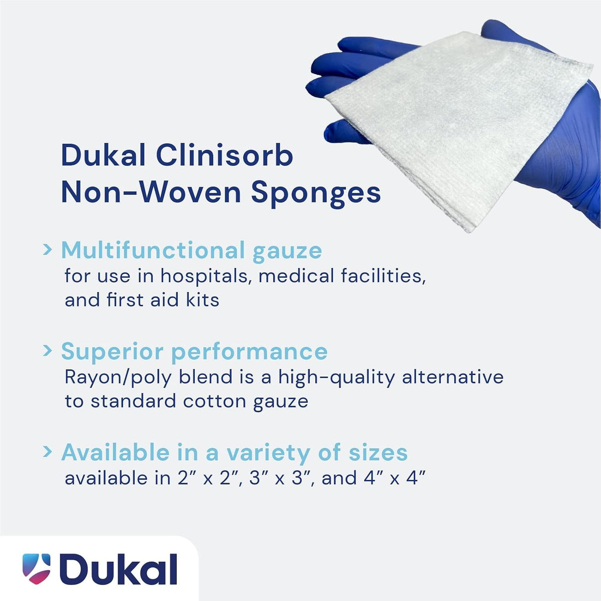 Dukal Clinisorb Nonwoven Sponge, 4 x 4 Inch, 4-ply