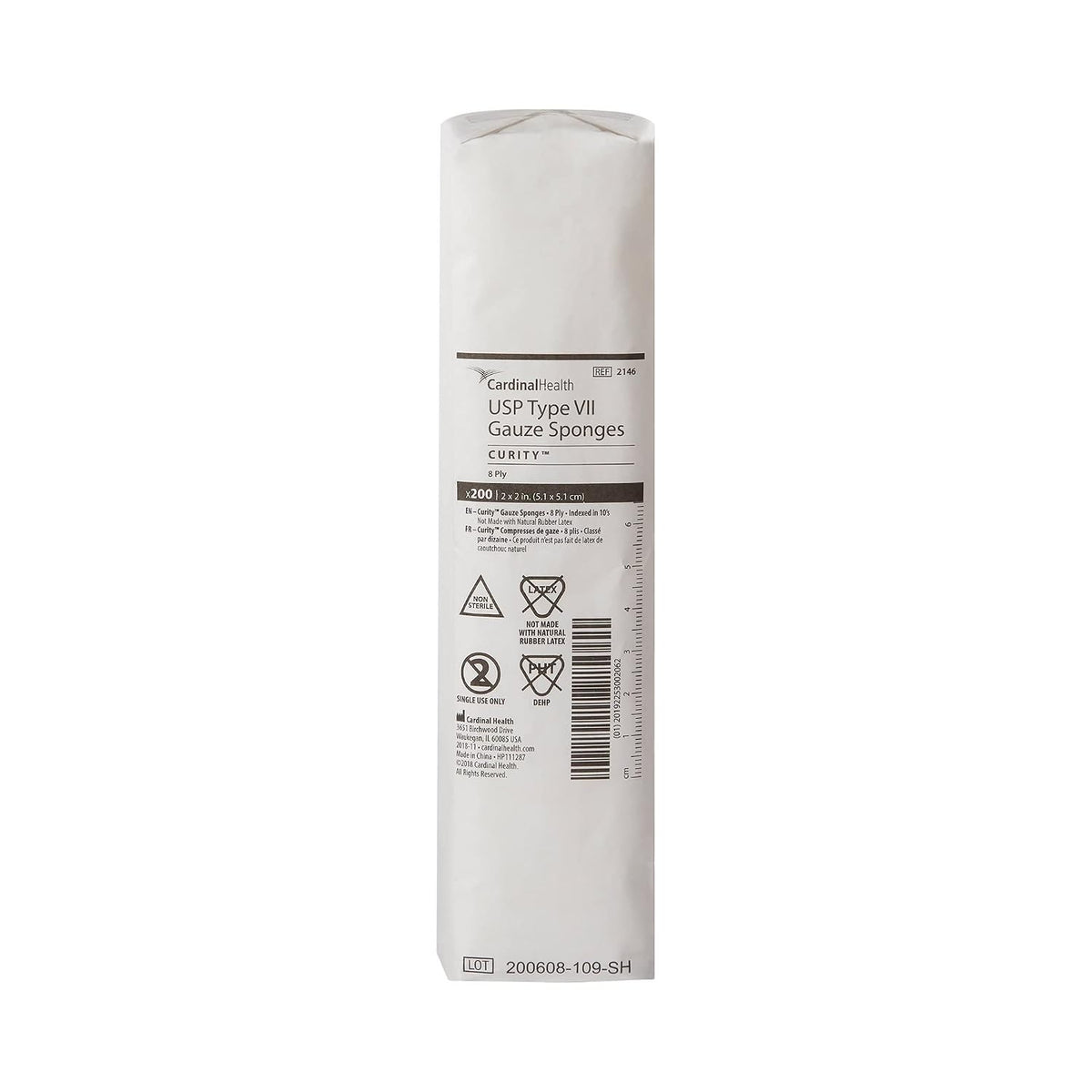 Cardinal Health Curity USP Type VII Gauze Sponge, 2 x 2 Inch, 8-Ply