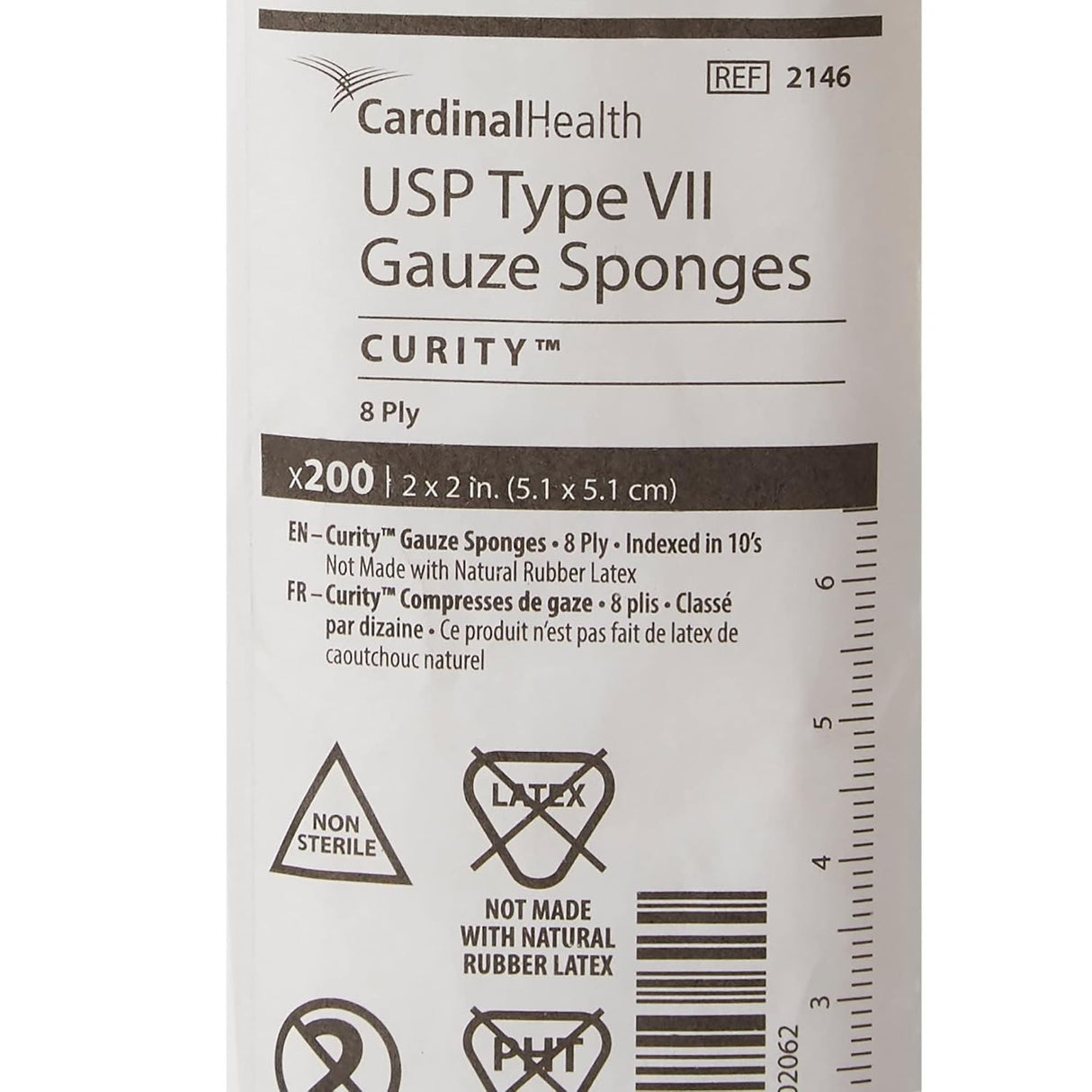 Cardinal Health Curity USP Type VII Gauze Sponge, 2 x 2 Inch, 8-Ply
