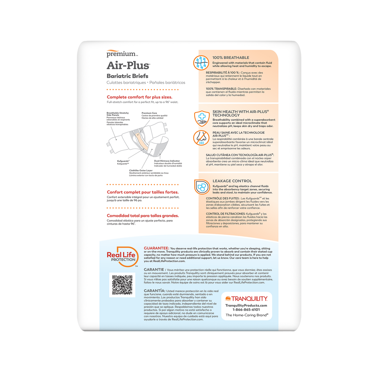 Tranquility 3XL Air-Plus Bariatric Briefs