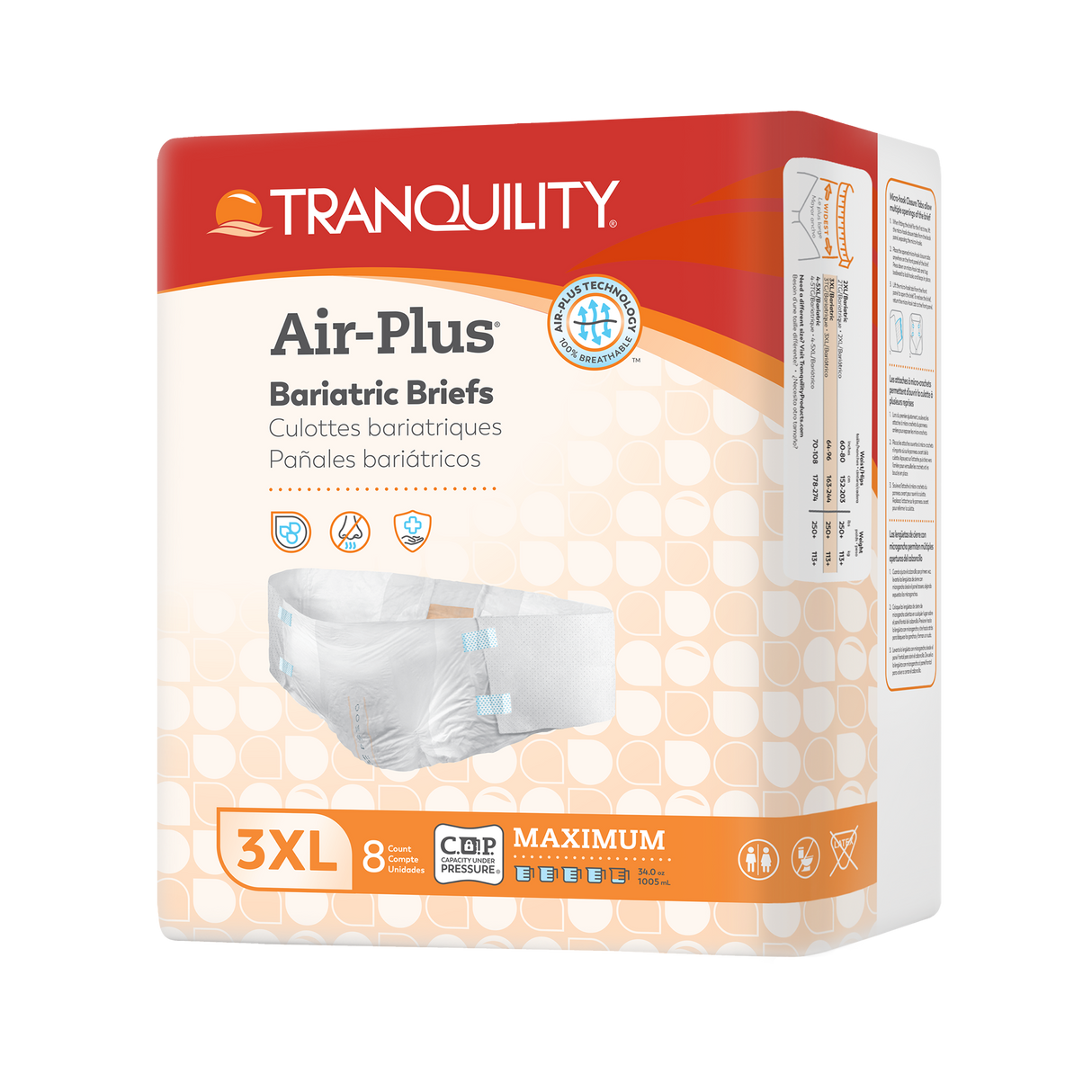 Tranquility 3XL Air-Plus Bariatric Briefs