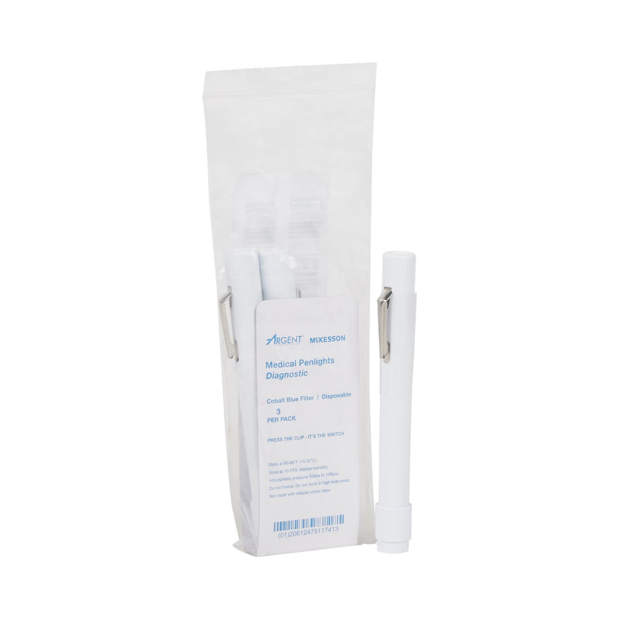 McKesson Penlight, White Light with Cobalt Filters, 4.5" Length, Disposable