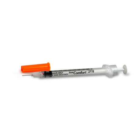 SureComfort Insulin Syringe with Needle, 0.5 mL, 31 Gauge, 0.313" - 22-6505 - LL Medico