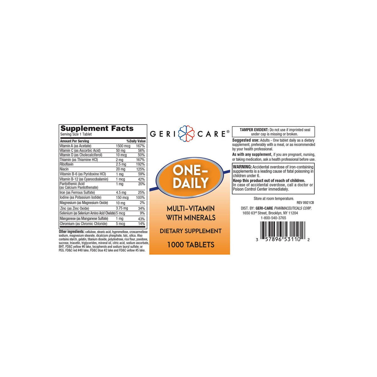 Geri-Care Extra Strength Acetaminophen Caplets, 500 mg - 221-10-GCP - LL Medico