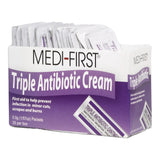 Medi-First Triple Antibiotic Ointment, First Aid Antibiotic, Bacitracin, Neomycin, Polymyxin B, 0.5 Gram Individual Packet - 22373 - LL Medico