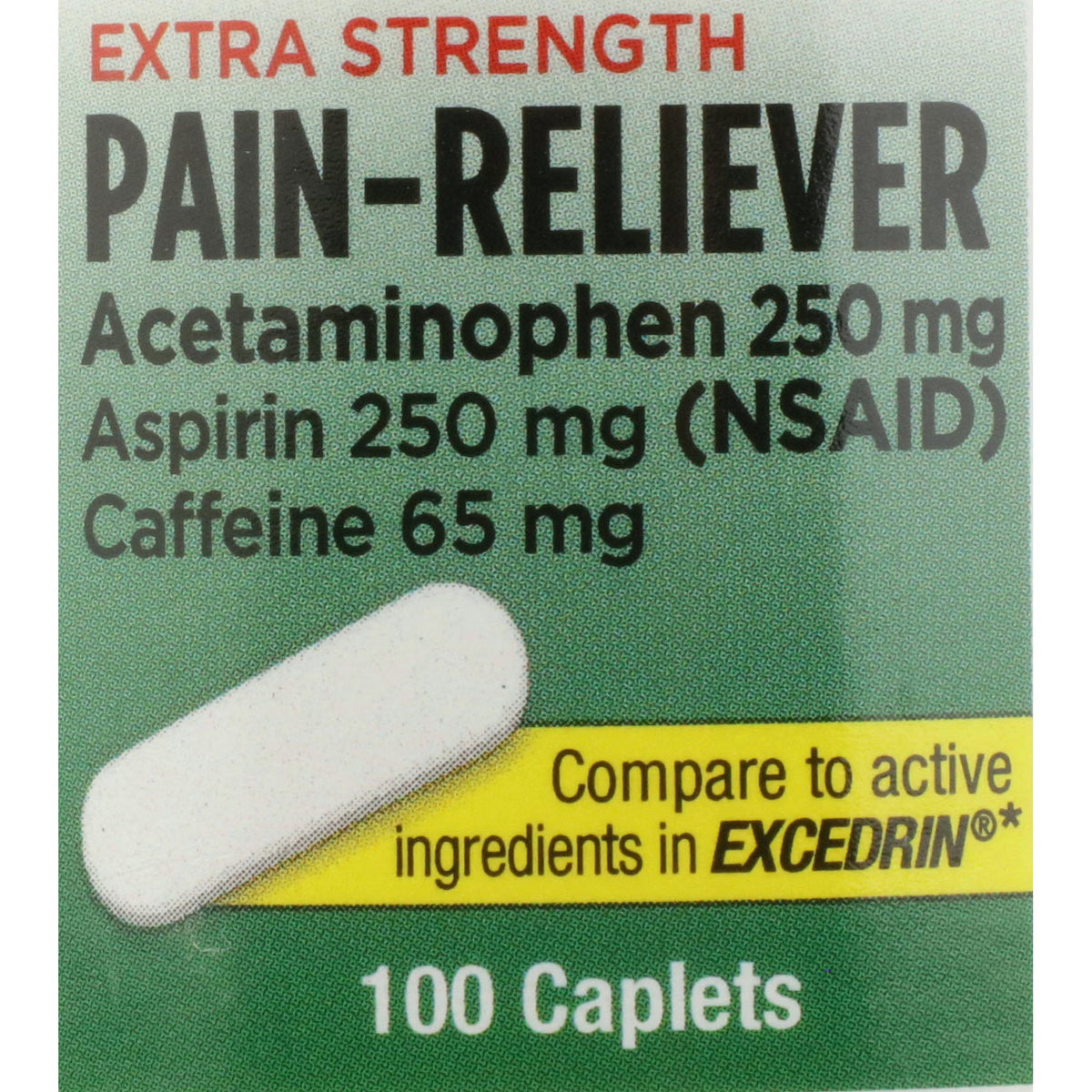 Geri-Care Extra Strength Pain Relief, Acetaminophen 250 mg / Aspirin 250 mg / Caffeine 65 mg, Caplet - 226-01-GCP - LL Medico