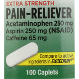 Geri-Care Extra Strength Pain Relief, Acetaminophen 250 mg / Aspirin 250 mg / Caffeine 65 mg, Caplet - 226-01-GCP - LL Medico