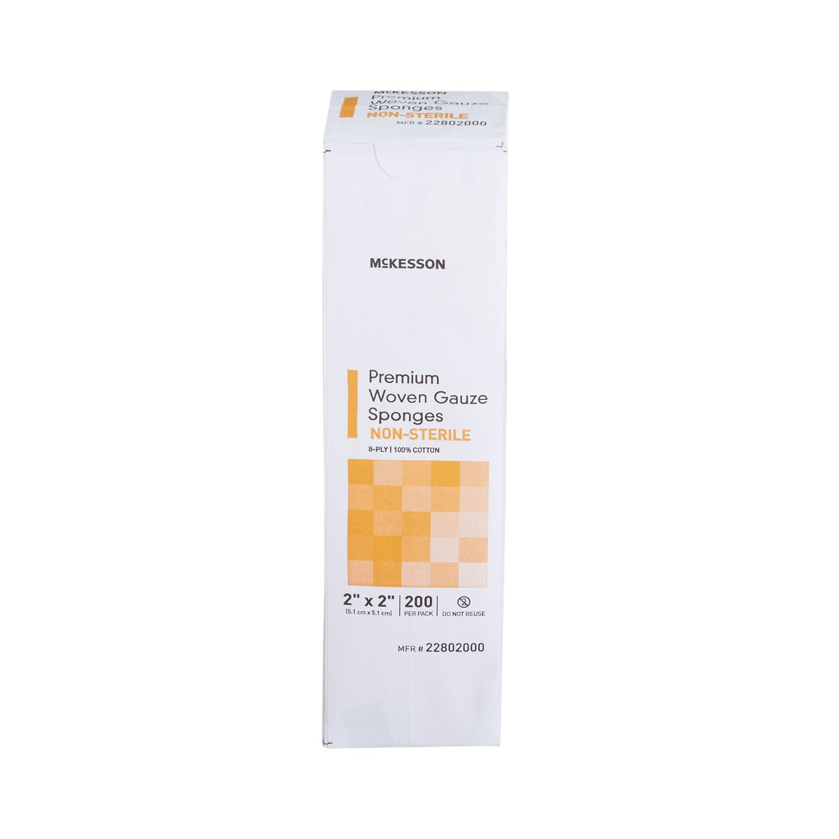 McKesson Gauze Sponge, Nonsterile, 2" x 2", 8-Ply, White, Cotton - 22802000 - LL Medico
