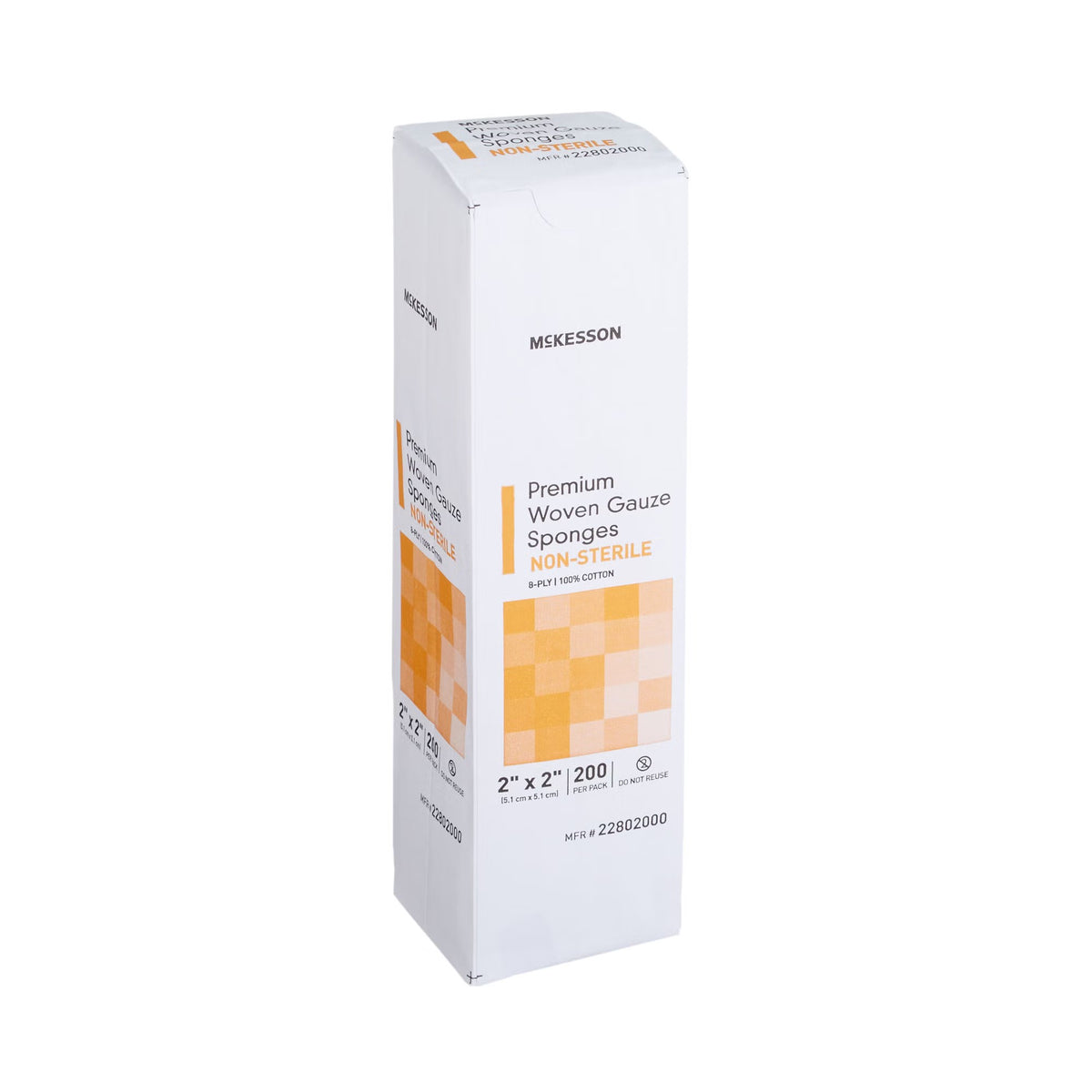 McKesson Gauze Sponge, Nonsterile, 2" x 2", 8-Ply, White, Cotton - 22802000 - LL Medico