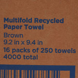 Pacific Blue Basic Multi-Fold Paper Towel, Brown, Paper, 9.25 x 9.4" - 23304 - LL Medico
