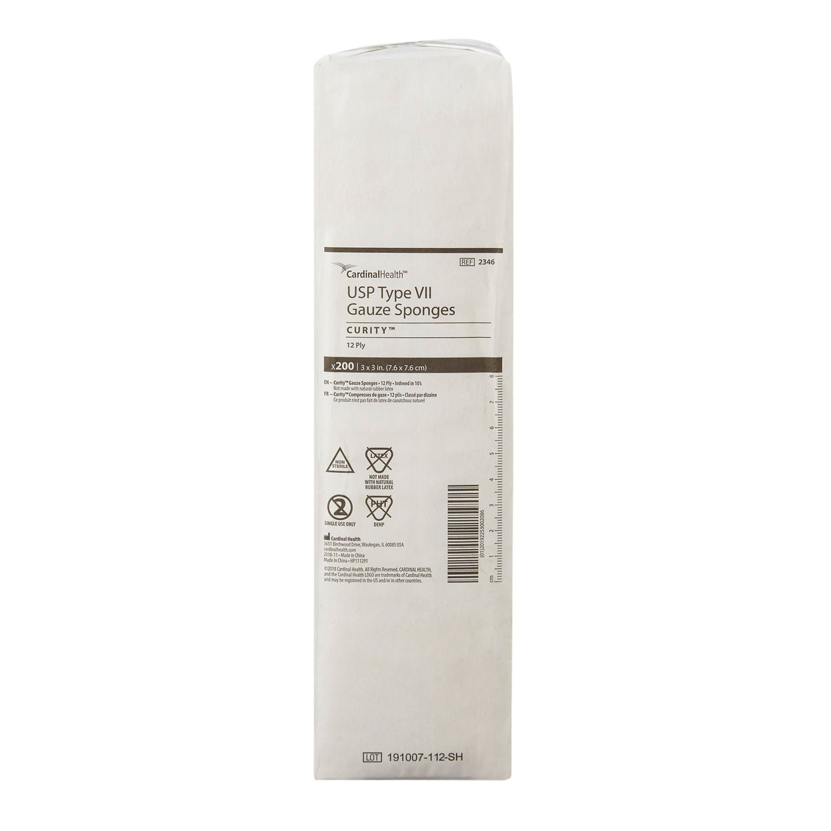 Curity Gauze Sponge, USP Type VII, White, 3 x 3", 12-Ply, Non-Sterile - 2346- - LL Medico