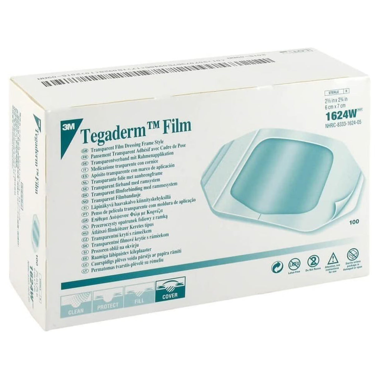 3M Tegaderm Transparent Film Dressing, Frame Style, Rectangle, Sterile