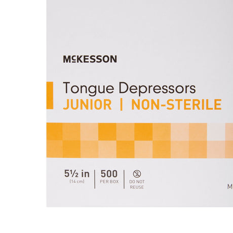 McKesson Tongue Depressors, Junior, Wood, 5.5", 500 Count