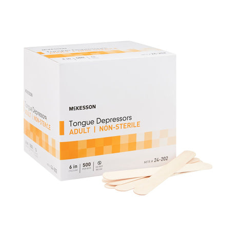 McKesson Tongue Depressor, Wood, Senior, 6"
