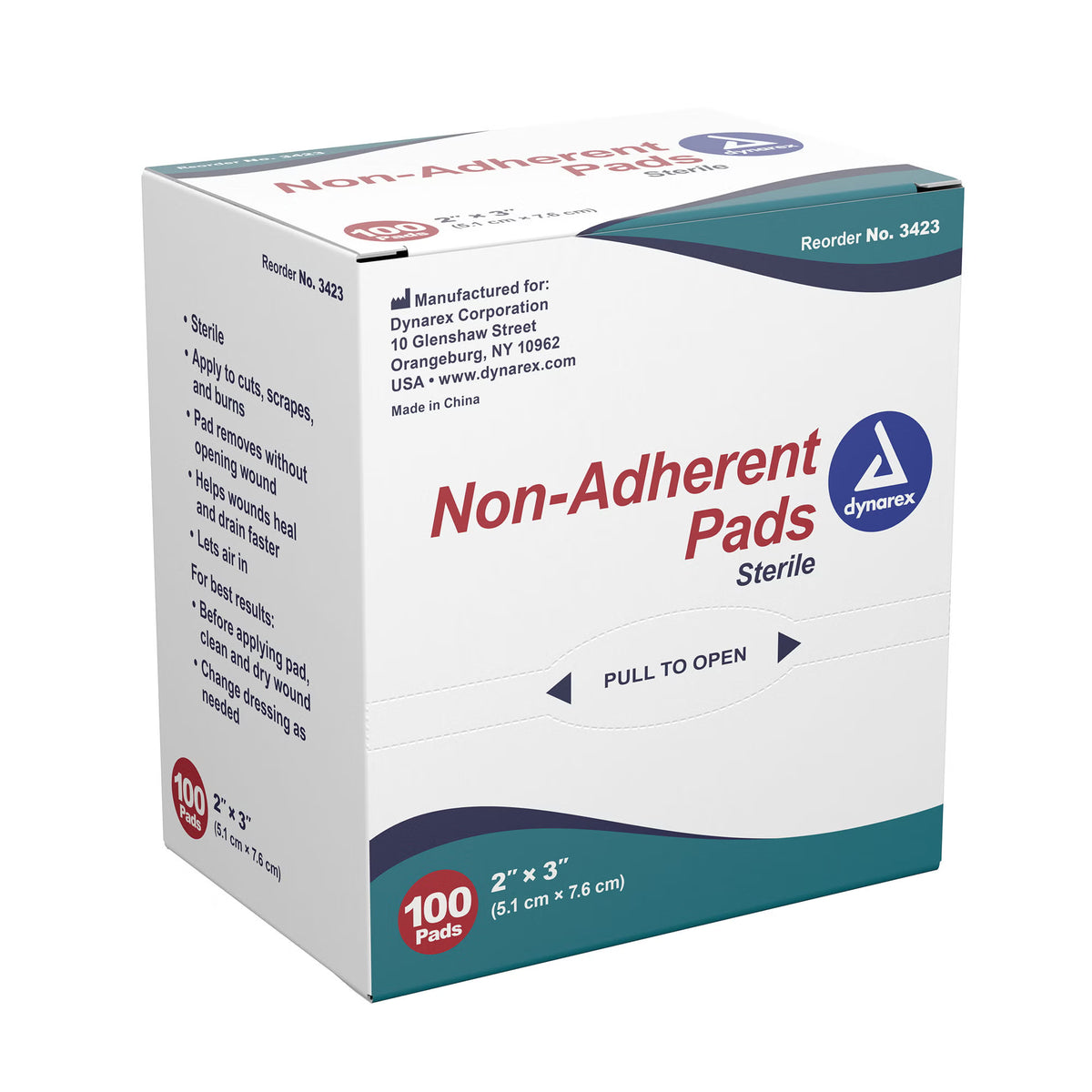 Dynarex Non-Adherent Pad, Sterile, 2" x 3" - 3423 - LL Medico
