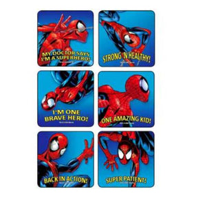 Kids Love Stickers, Spider-Man Strong n Healthy, 2.5" x 2.5" - 2502P - LL Medico