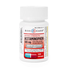 Geri-Care Extra Strength Acetaminophen Pain Relief, 500 mg, Gelcap - 251-01-GCP - LL Medico