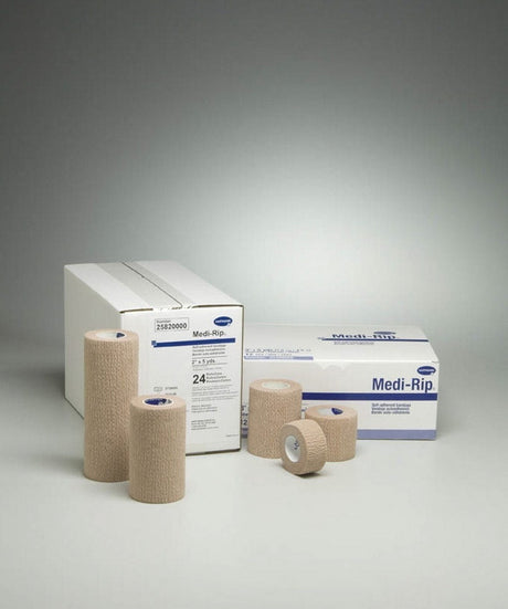 Medi-Rip Cohesive Bandage, Self-Adherent Closure, Tan, Cotton, NonSterile - LL Medico