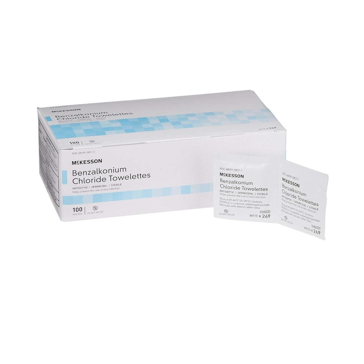 McKesson Benzalkonium Chloride Antiseptic Towelettes, Unscented