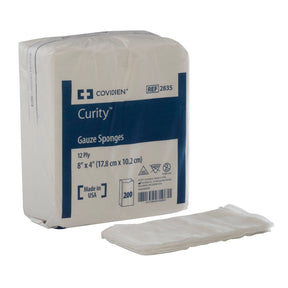 Curity Gauze Sponge, White, USP Type VII Gauze, Non-Sterile, 12-Ply, 4 x 8" - 2835--Bag - LL Medico