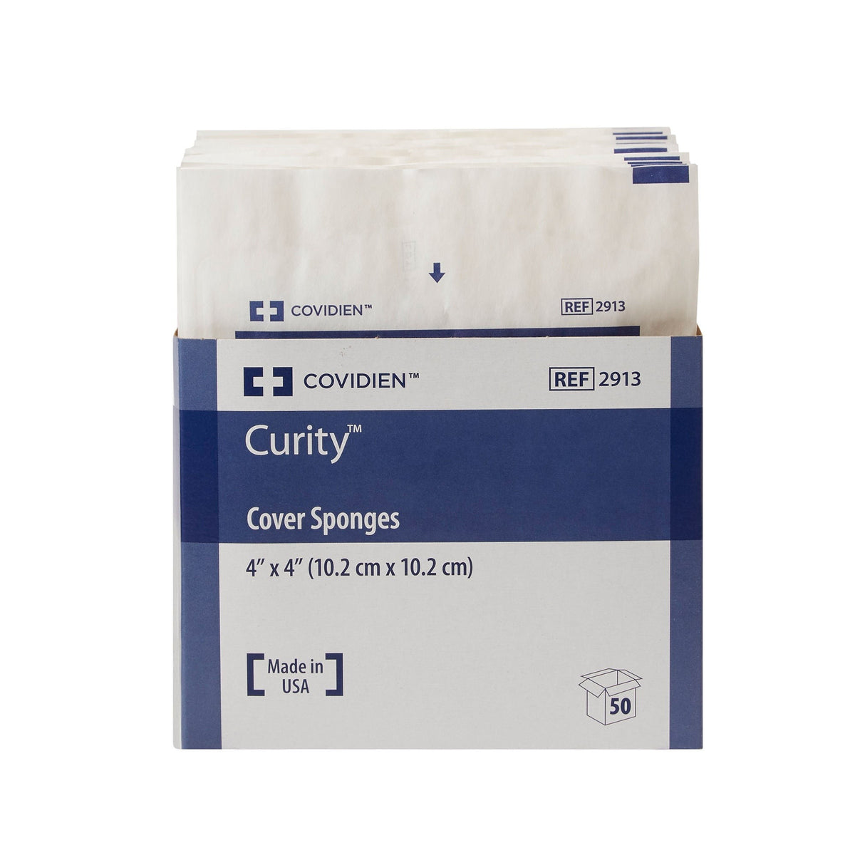 Curity Sterile Nonwoven Sponge, 4 x 4", 4-Ply, White, Nonwoven Cellulose - 2913 - LL Medico