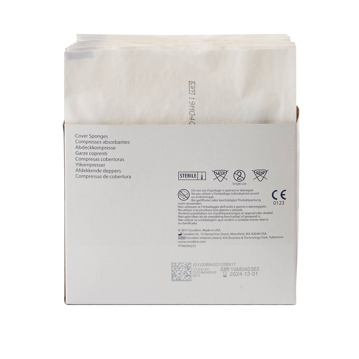 Curity Sterile Nonwoven Sponge, 4 x 4", 4-Ply, White, Nonwoven Cellulose - 2913 - LL Medico