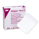 3M Medipore Dress-It, Pre-Cut Dressing Retention Tape with Liner, White, Soft Cloth, Nonsterile, 5.875" x 5.875" - 2956-Box - LL Medico