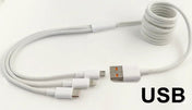 3-in-1 Braided Charging Cable | Lightning, USB-C & Micro-USB - USB-3IN1-A - LL Medico