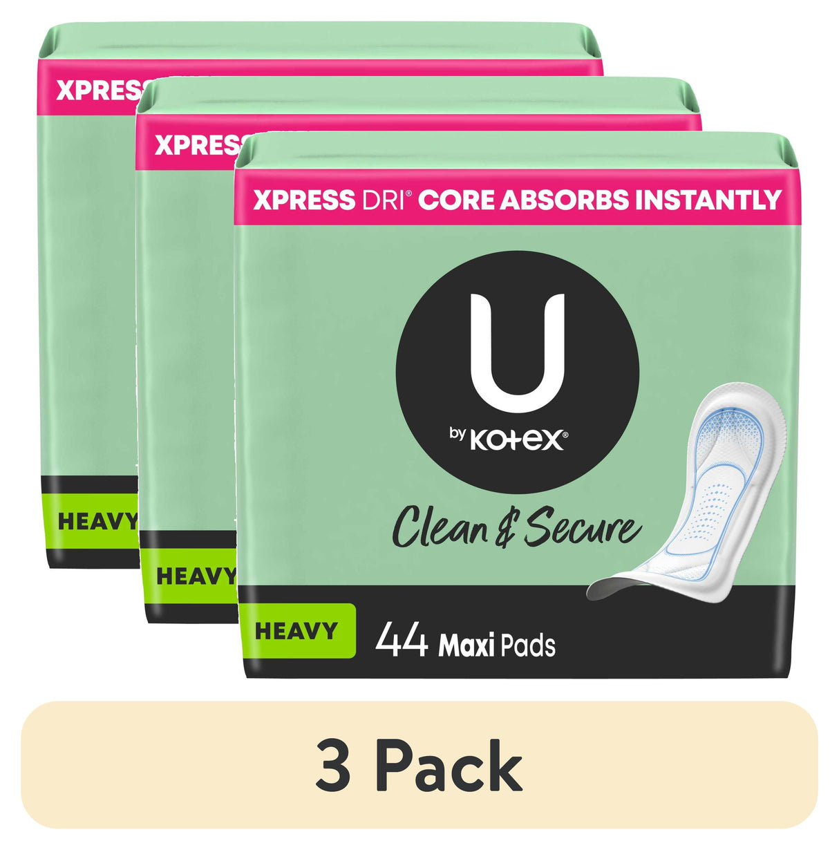 U by Kotex Maxi Pads, Heavy Absorbency, Unscented
