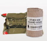 ETD Trauma Pressure Dressing with Wrap, C-Clasp Closure, 4" x 70", Tan/White, Elastic/Cotton, Sterile, Standard Compression - 30-0031-Single - LL Medico