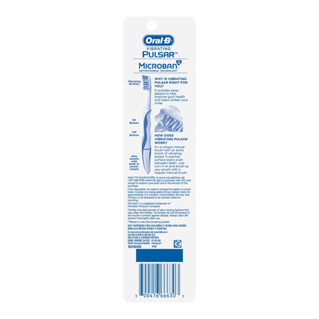 Oral-B Pulsar 3D White Battery Powered Toothbrush, Medium, 4 Count
