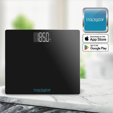 Trackstar Wide-Platform Digital Floor Scale, 550 lb Capacity