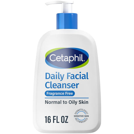 Cetaphil Daily Facial Cleanser Liquid, Fragrance Free, 16 fl oz