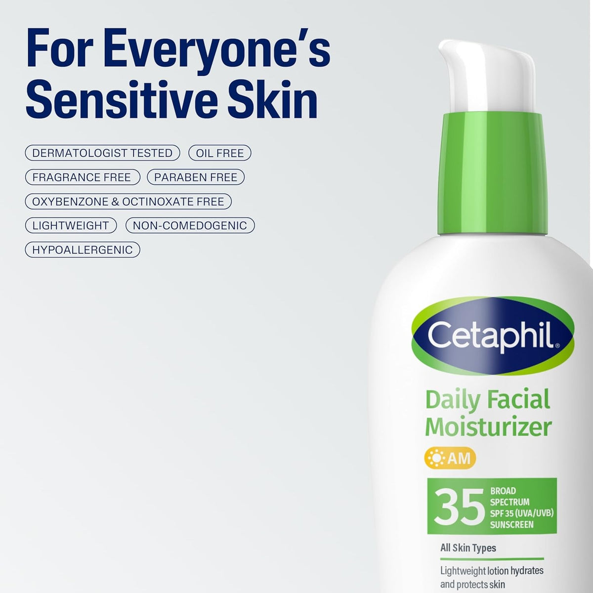 Cetaphil Daily Facial Moisturizer SPF 35 Lotion, Unscented, 3 fl oz