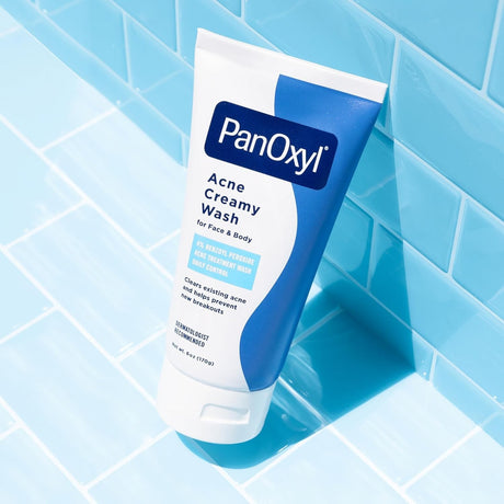 PanOxyl Acne Creamy Wash for Face & Body, 4% Benzoyl Peroxide, Unscented, 6 oz