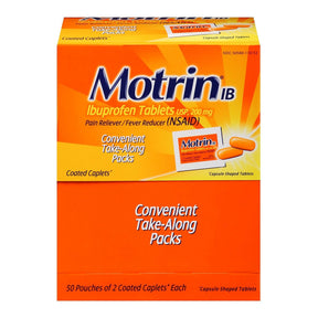Motrin IB Ibuprofen Caplets, 200 mg, Pain Reliever - 304815200 - LL Medico