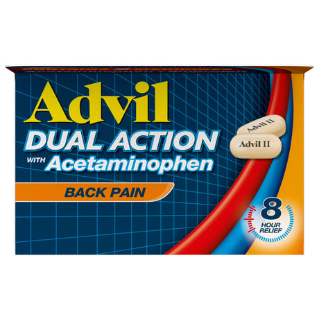 Advil Dual Action with Acetaminophen, Ibuprofen 125 mg / Acetaminophen 250 mg, Caplet - LL Medico