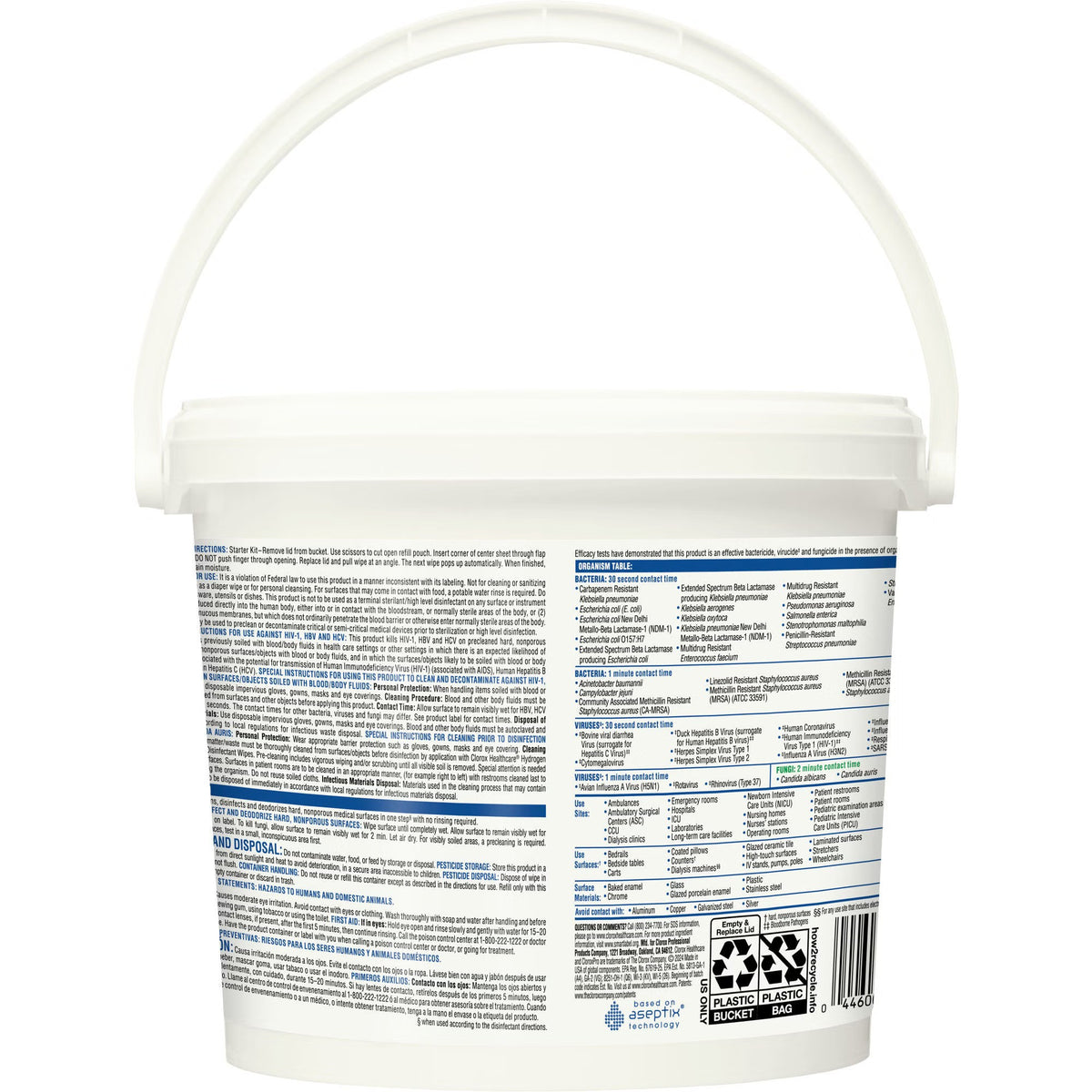 Clorox Healthcare Hydrogen Peroxide Cleaner Disinfectant Wipes, Premoistened, Surface Disinfectant Cleaner, Unscented, Nonsterile, 11 x 12" - 30826 - LL Medico