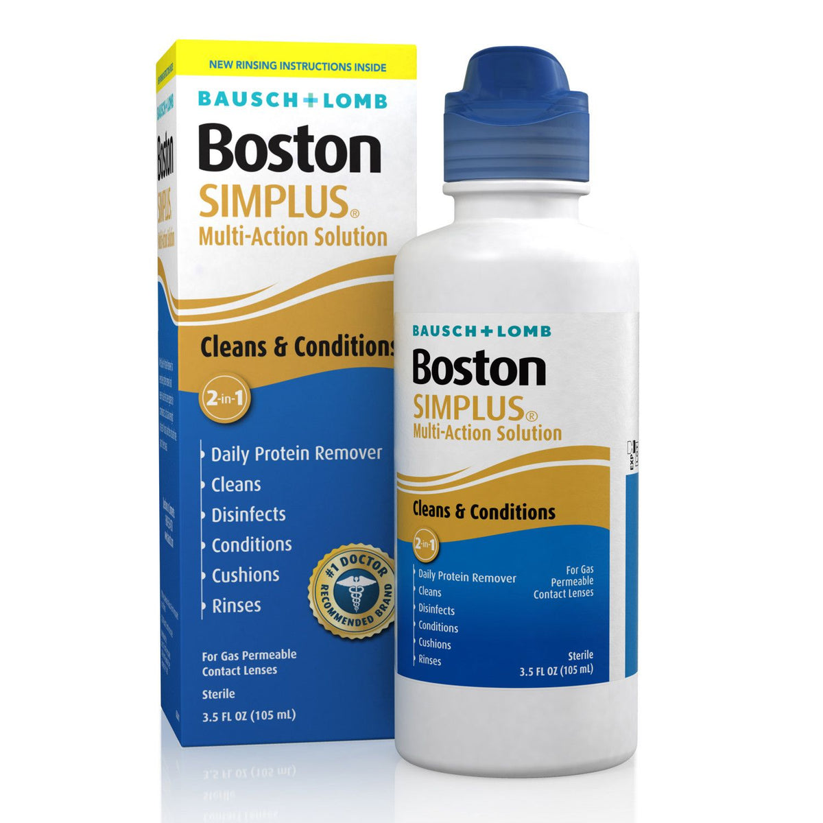 Boston Simplus Multi-Action Contact Lens Solution, 3.5 oz, Sterile - 31011905611 - LL Medico