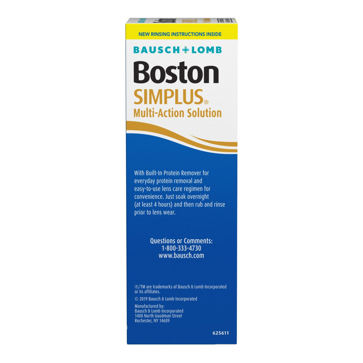 Boston Simplus Multi-Action Contact Lens Solution, 3.5 oz, Sterile - 31011905611 - LL Medico